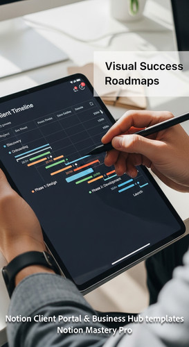 8 Closeup of a hand using a stylus on a tablet showing a Notion Client Timeline with Gantt chart Ove.jpg