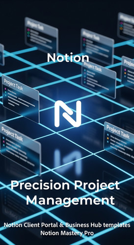 25 Abstract glowing blue grid with floating Notion Project Task cards and a prominent N logo Overlay.jpg