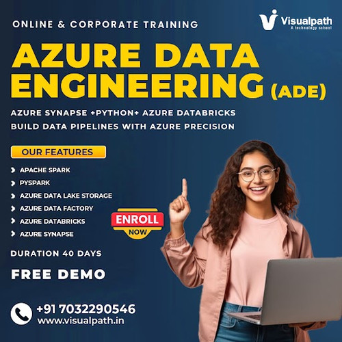 Visualpath offers an Azure Data Engineer Course for learners worldwide, including India, the USA, the UK, Canada, Dubai, and Australia. The Azure Data Engineer Training in Hyderabad helps you gain practical knowledge. Microsoft Azure Data Engineering includes real-time use cases. Work on live projects to build confidence. Call +91-7032290546.
Visit:  https://www.visualpath.in/online-azure-data-engineer-course.html
WhatsApp: https://wa.me/c/917032290546 
Visit Blog:  https://visualpathblogs.com/category/azure-data-engineering/