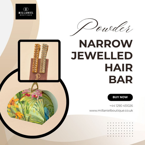 Elegant Powder Narrow Jewelled Hair Bar for Stylish Looks.jpg