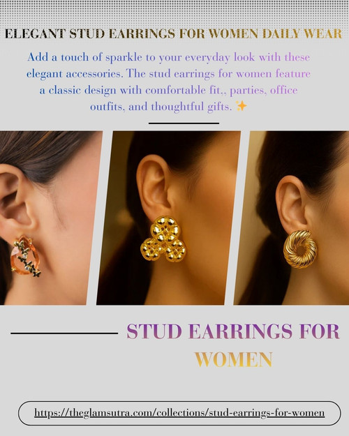 Elegant Stud Earrings for Women Daily Wear ✨