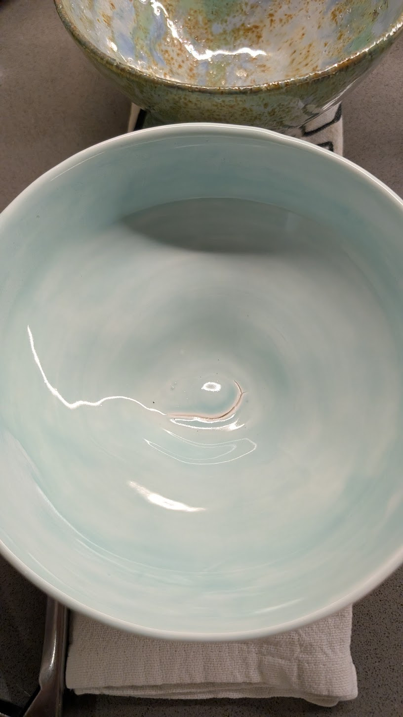 Celadon glazed bowl, smooth and luminous