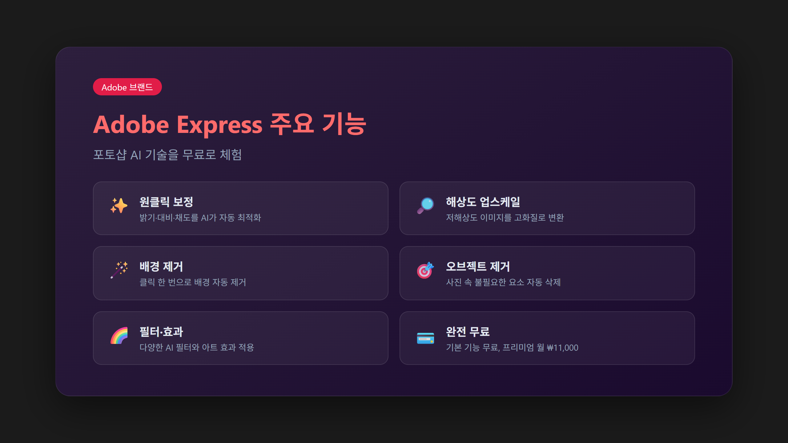 Adobe Express 주요 기능 정리