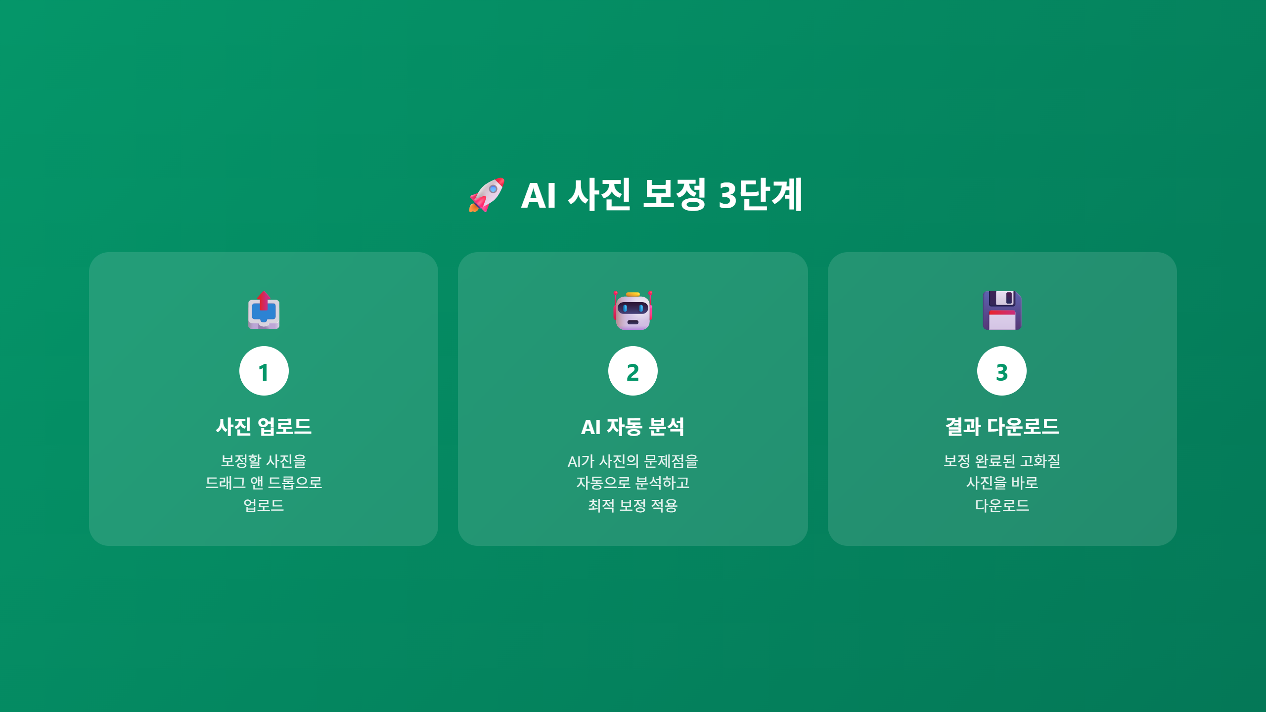 AI 사진 보정 3단계 과정