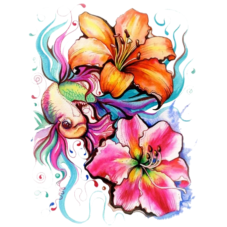 camiseta de dibujo original con flores.webp