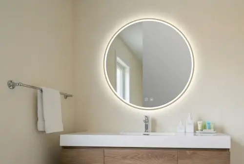 painted bathroom after replacing mirror.webp