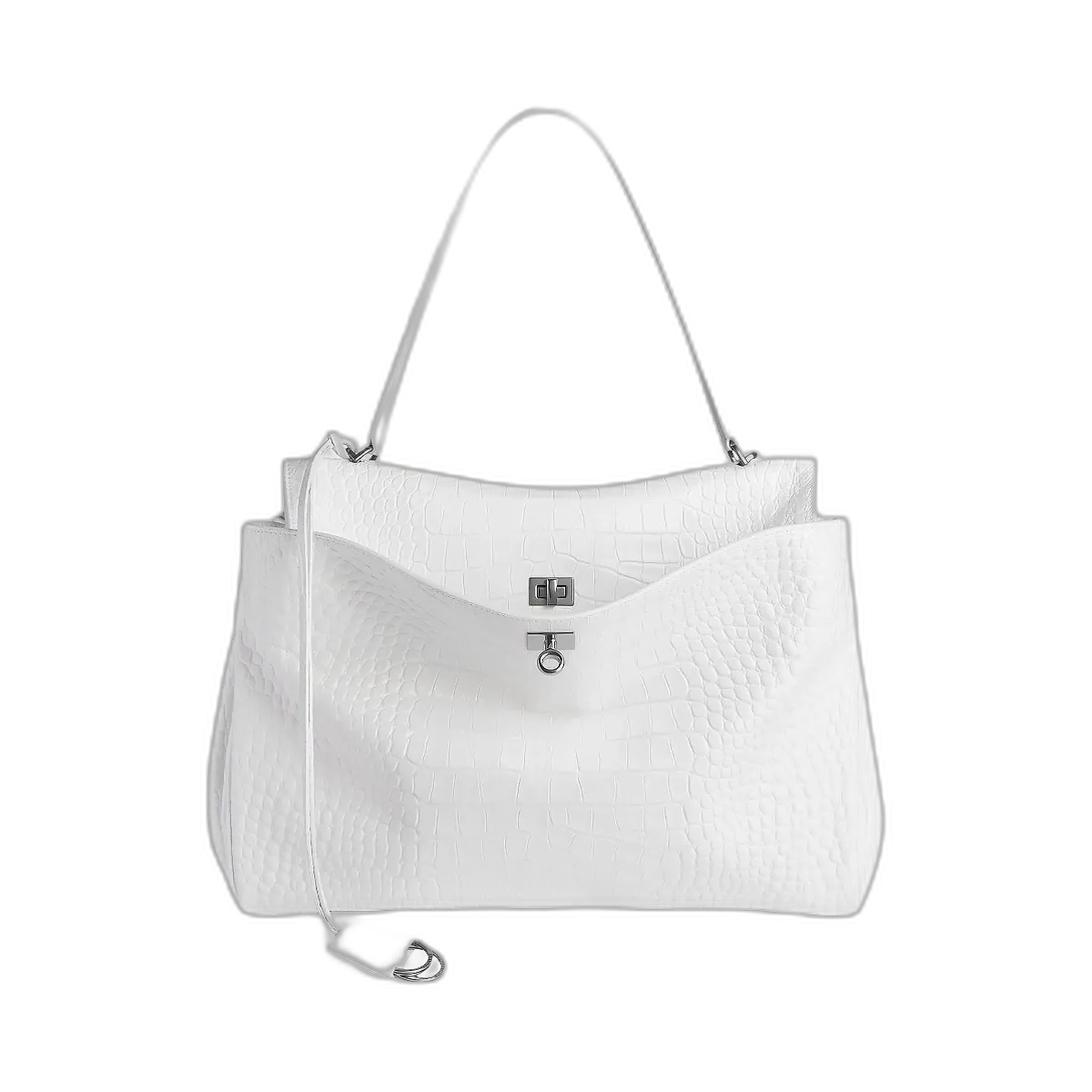 Balenciaga Rodeo Large Handbag Crocodile Embossed