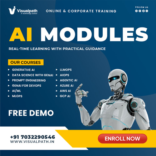 The market is shifting to Generative AI, LLMOps, and Agentic AI.
The question is simple: Are you ready or not?
At #Visualpath, you don’t just learn AI.
You learn how to build, deploy, and scale real-world AI systems.
📚 AI Modules Covered
🔹 Generative AI & Agentic AI
🔹 LLMOps, MLOps & AIOps
🔹 Data Science with GenAI
🔹 Cloud AI (AWS, Azure, GCP)
🔹 AI / ML Engineering
🎯 Built for serious learners only
⚡ Join Free Demo. Start Now.
📱 WhatsApp: https://wa.me/c/917032290546 
🌐Visit: https://www.visualpath.in/generative-ai-course-online-training.html