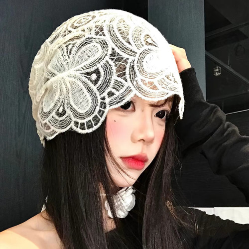 SKU 01 花朵镂空包头帽.jpg