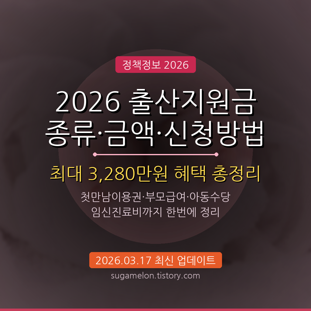 2026 출산지원금 종류 금액 신청방법 총정리