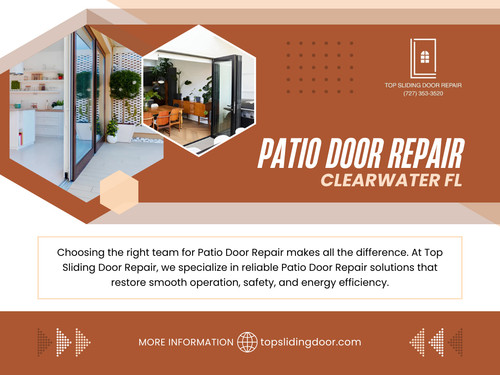 Professionals performing Patio door repair Clearwater FL almost always begin with a thorough track inspection because debris buildup is so common.

Official Website: https://topslidingdoor.com/locations/clearwater-fl

Top Sliding Door
Address: 400 N Rome Ave, Tampa, FL 33606
Phone: (813) 709-7475

Read Our Blogs:

https://topslidingdoor.wordpress.com
https://topslidingdoortampa.tumblr.com
https://topslidingdoor.wixsite.com/patiodoorrepairtampa/

More Links:

https://www.apsense.com/user/topslidingdoor
https://gravatar.com/topslidingdoor
https://vimeo.com/topslidingdoor
