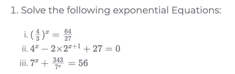 Exponential question diagram