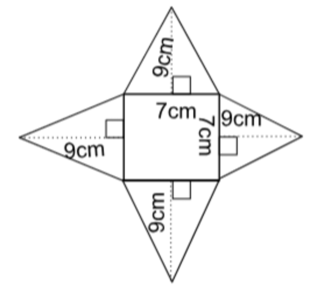 Net of square pyramid