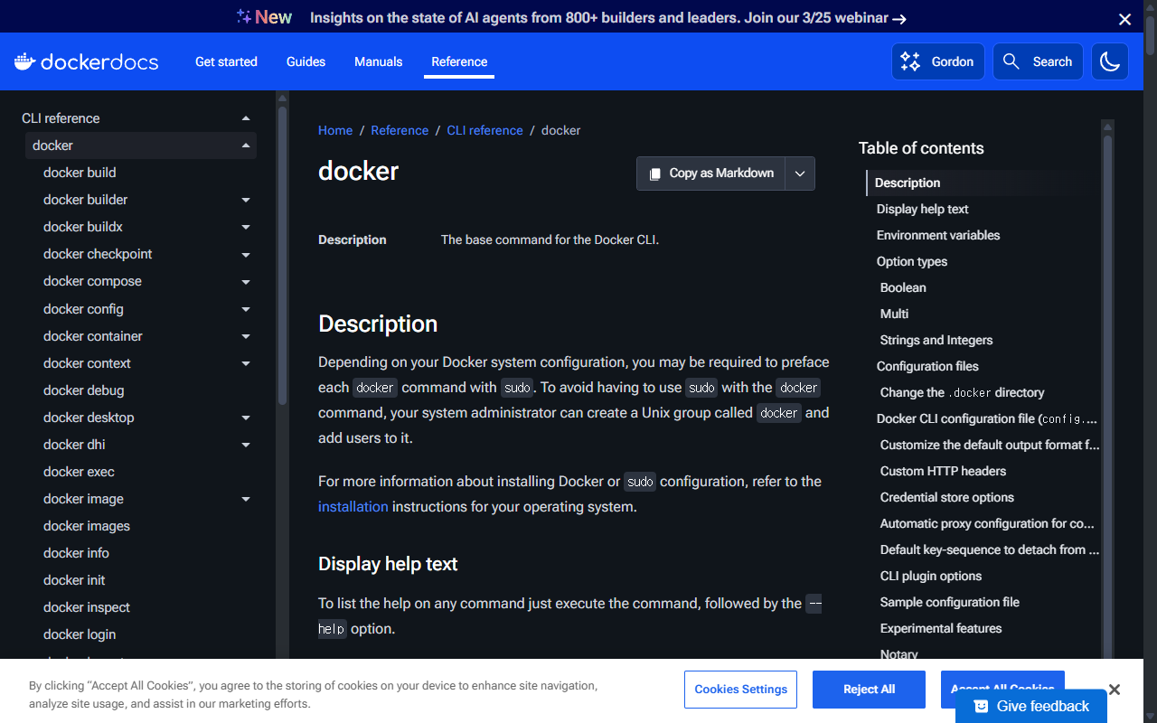 Docker CLI 레퍼런스 문서