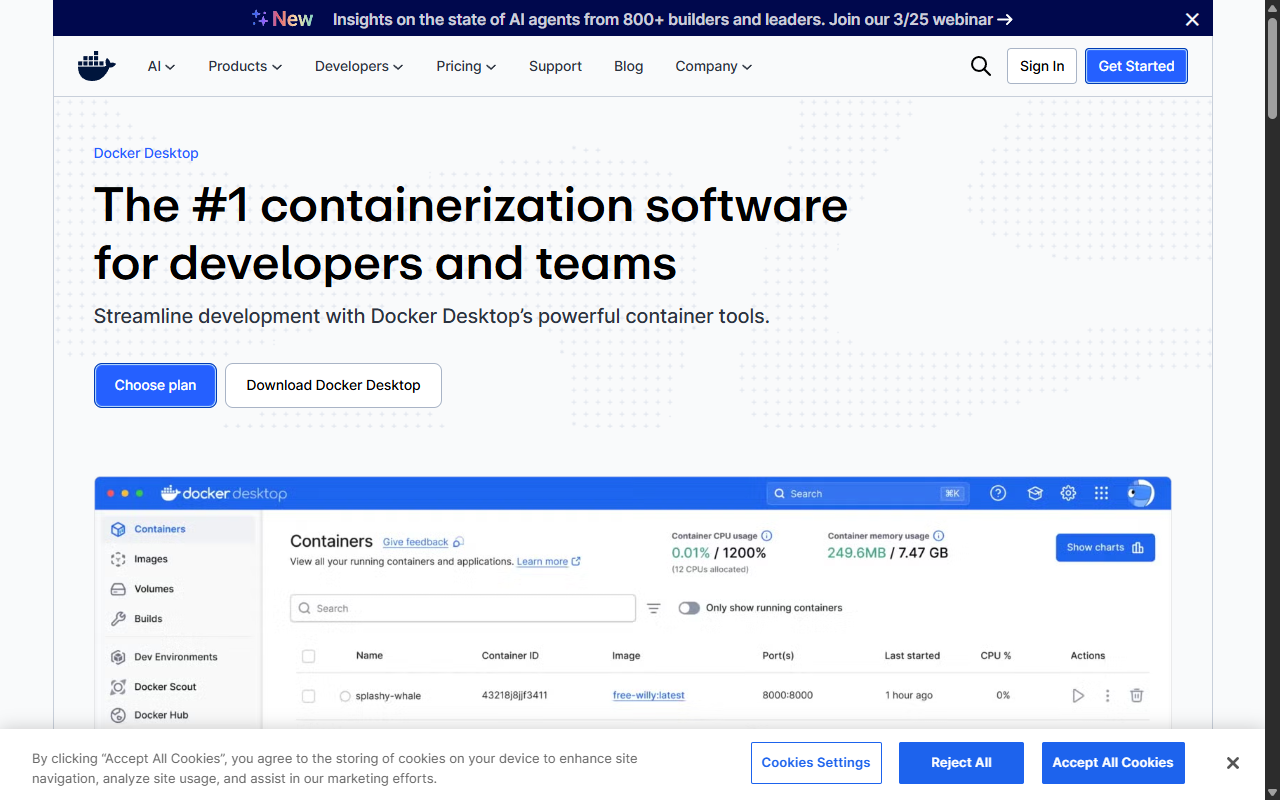 Docker Desktop 제품 페이지