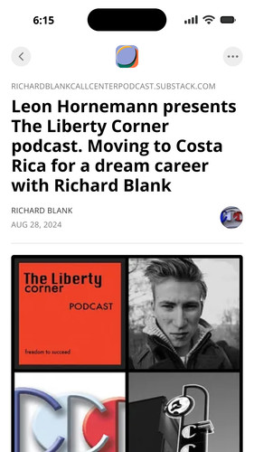 Leon Hornemann presents The Liberty Corner podcast. Moving to Costa Rica for a dream career with Ric.jpg