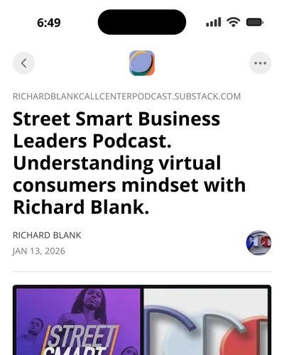 Street Smart Business Leaders Podcast. Understanding virtual consumers mindset with Richard Blank. (.jpg