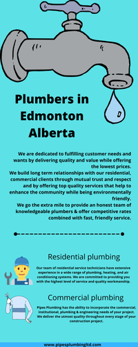 Are you looking for Plumbers in Edmonton Alberta? Hire the top rated plumbing company for your commercial and residential works. Pipes Plumbing LTD is providing the best services by their experts at affordable prices. Feel free to call us at 780-699-3283 or visit: https://pipesplumbingltd.com/edmonton-plumbing/