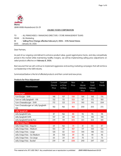 Screenshot 2026 03 27 at 05 25 24 Selling Price Change effective February 8 2026 25 Tiered Stores.pd