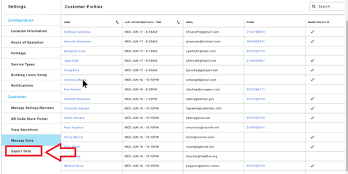 export data