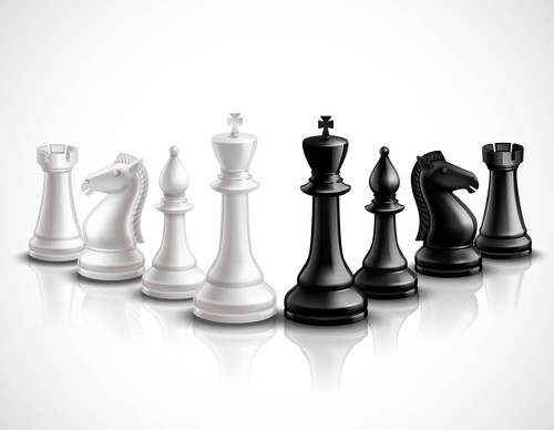 Realistic chess game pieces 3d icons set with reflection vector illustration.jpg