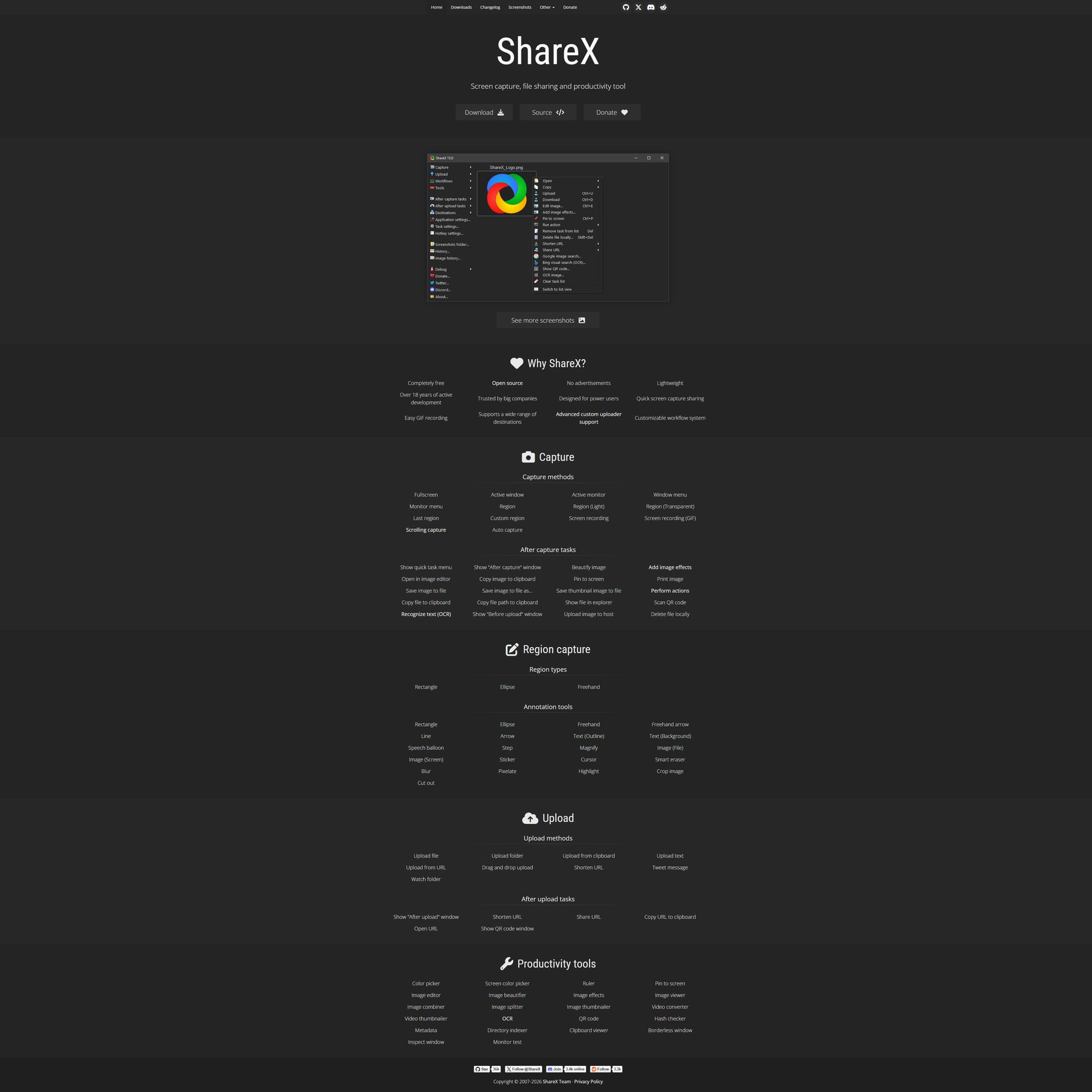 ShareX 공식 사이트