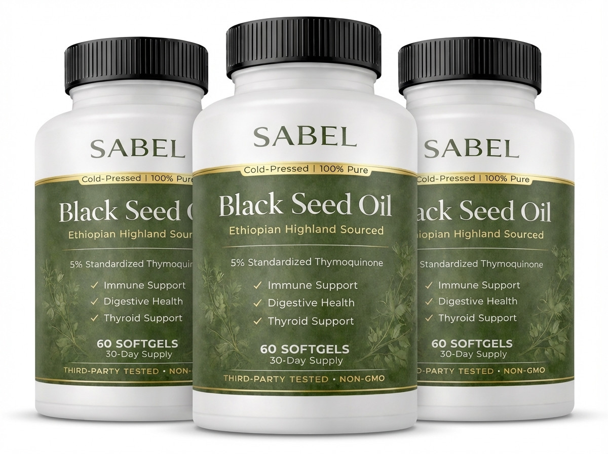 Sabel Life Ethiopian Black Seed Oil - 3 bottle display
