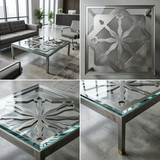 Square Metal Table Abstact