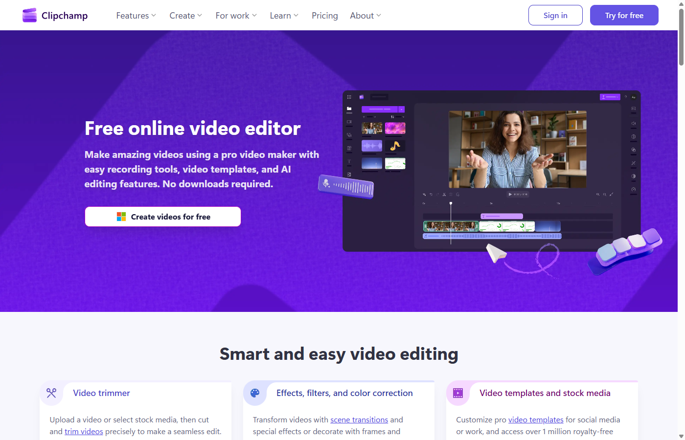 Clipchamp 온라인 동영상 편집기