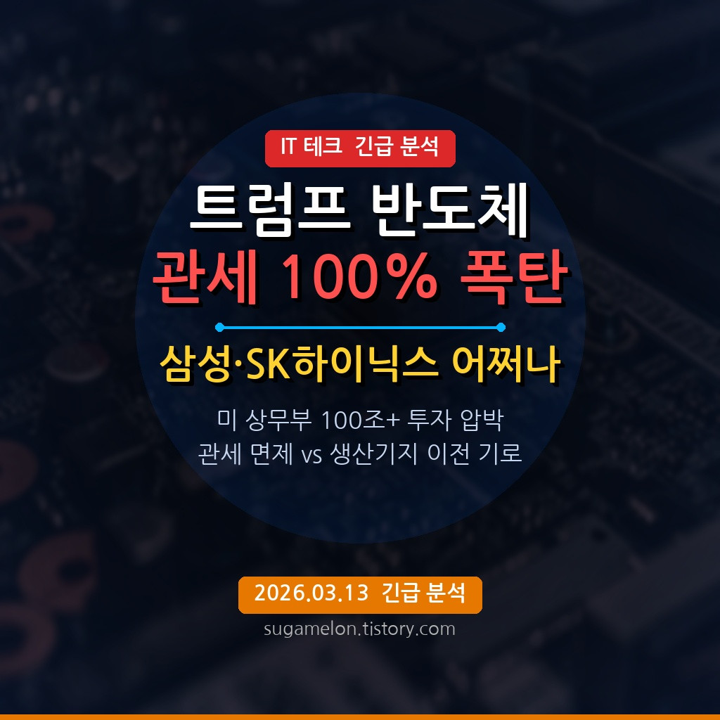 트럼프 반도체 관세 100% 삼성전자 SK하이닉스 영향 분석 2026