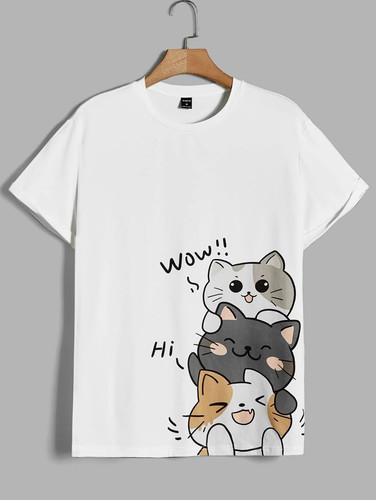 Men Cotton Cartoon & Letter Graphic Tee.jpg