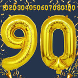40 Inch Big Gold Large Number 90 Mylar Foil Balloon For Helium &amp; Air Filled Premium Self Seal Balloo