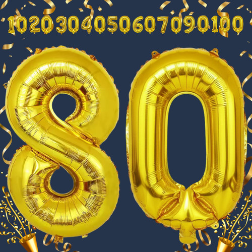40 Inch Big Gold Large Number 80 Mylar Foil Balloon For Helium & Air Filled Premium Self Seal Balloo.jpg