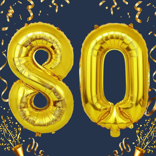 40 Inch Big Gold Large Number 80 Mylar Foil Balloon For Helium & Air Filled Premium Self Seal Balloo.jpg