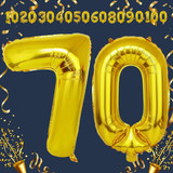 40 Inch Big Gold Large Number 70 Mylar Foil Balloon For Helium &amp; Air Filled Premium Self Seal Balloo