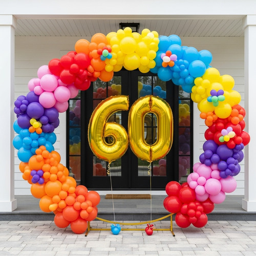 40 Inch Big Gold Large Number 60 Mylar Foil Balloon For Helium & Air Filled Premium Self Seal Balloo.jpg