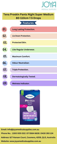 Tena Proskin Pants Night Super Medium 80 110cm 7.5 Drops Joya Medical Supplies.jpg