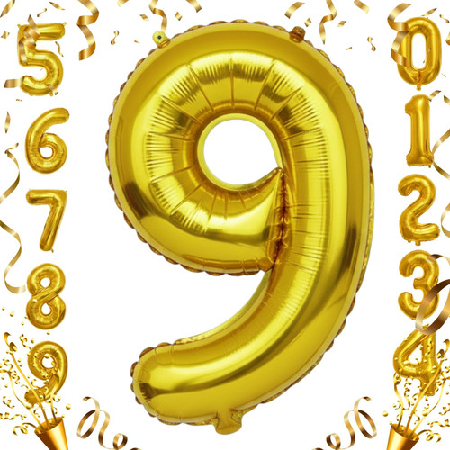 40 Inch Big Gold Large Number 9 Mylar Foil Balloon For Helium & Air Filled Premium Self Seal Balloon.jpg