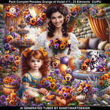 Pack Complet Pensées Orange et Violet n°1