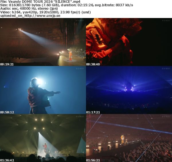Vaundy DOME TOUR 2026 “SILENCE” (U-NEXT Channel 2026.02.15)