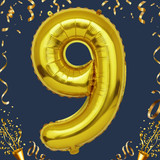 40 Inch Big Gold Large Number 9 Mylar Foil Balloon For Helium &amp; Air Filled Premium Self Seal Balloon