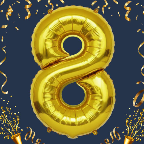 40 Inch Big Gold Large Number 8 Mylar Foil Balloon For Helium & Air Filled Premium Self Seal Balloon.jpg