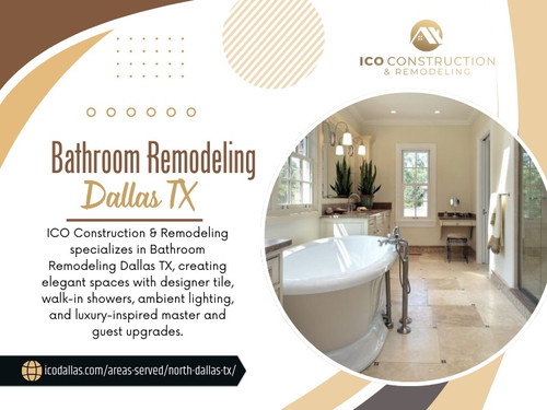Even while Bathroom remodeling Dallas TX, professional assistance guarantees the accessibility improvements mesh smoothly with the new design.

Official Website: https://icodallas.com/areas-served/north-dallas-tx/bathroom-remodeling/

ICO Construction & Remodeling 
Address: 2525 Elm St, Dallas, TX 75226, United States
Phone: +19452641585

Read Our Blogs:

https://is.gd/cWjGQ7
https://is.gd/nU7RFG
https://icodallasdallas.wixsite.com/icodallasdallas/

More Links:

https://tinyurl.com/2djugsg9
https://tinyurl.com/24m9wm82
https://tinyurl.com/2baq88qa