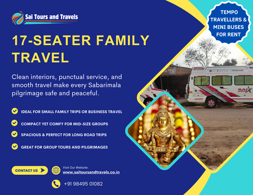 A family group recently travelled to Sabarimala and back in our 17-seater tempo traveller.