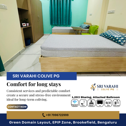 At Sri Varahi Colive PG, long-term living is designed for comfort and consistency.