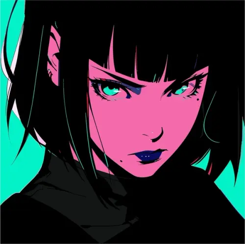darkhaired cool gothic anime woman 600nw 2355617537.webp