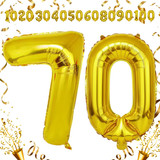 40 Inch Big Gold Large Number 70 Mylar Foil Balloon For Helium &amp; Air Filled Premium Self Seal Balloo