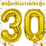 40 Inch Big Gold Large Number 30 Mylar Foil Balloon For Helium &amp; Air Filled Premium Self Seal Balloo