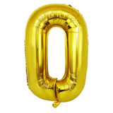 40 Inch Big Gold Large Number 0 Mylar Foil Balloon For Helium &amp; Air Filled Premium Self Seal Balloon
