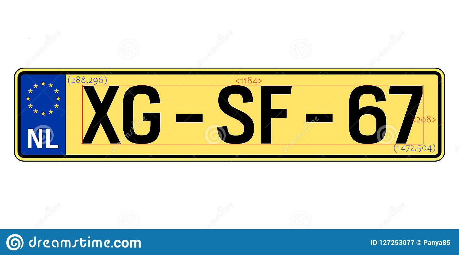 img "number plate with coordinate"